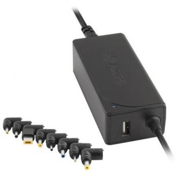 Adaptador de corriente NGS Automatic 45W con 8 adaptadores y salida USB 2A