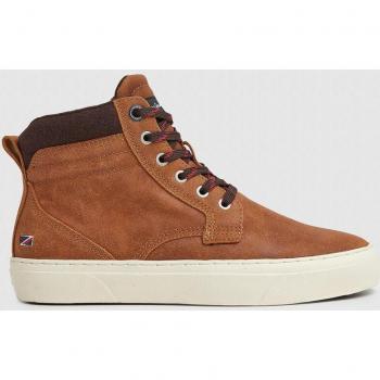 Pepe Jeans Yogi Brown Leather Lace-Up Boots for Men Size 9 US