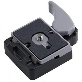 koolehaoda RC2-System Adaptador de liberación rápida para Manfrotto Trípode 200PL-14 compatible Placa de liberación rápida （gris）