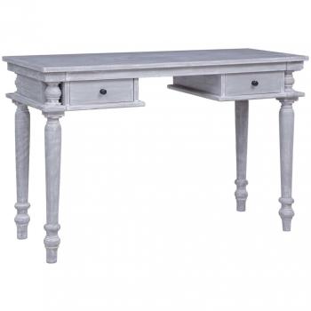 Escritorio de Madera Maciza 115x50x78cm Caoba y Gris