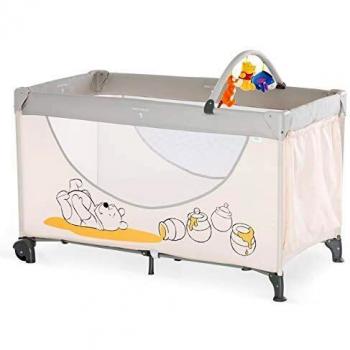 Hauck Disney Cuna de Viaje Dream N Play Go, para Bebes y Niños de Nacimiento hasta 15 kg, 120 x 60 cm, Ruedas, Arco Móvile, Plegable, Compacta, Ligera, Bolsa de Transporte, Winnie Beige