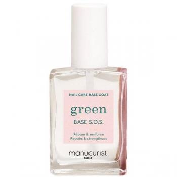 Manucurist Base S.O.S. - Base Coat 15ml, Cuidado de manos y uñas, formulación protectora para uñas débiles y quebradizas, acabado transparente, secado rápido
