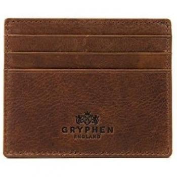 Cartera de hombre Gryphen, de piel, delgada, con ranuras para tarjetas Marrón marrón