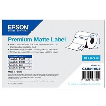 Epson Premium Matte Die-Cut Labels - 76mm x 127mm, Pack of 265