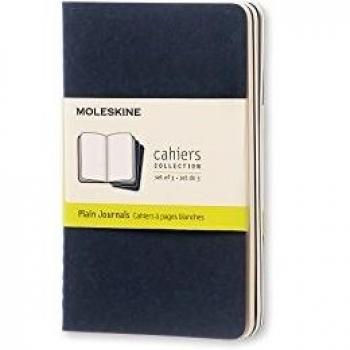 Moleskine CH213 - Set de 3 cuadernos con páginas en blanco de tamaño bolsillo, color azul marino