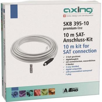 Set de Cables Coaxiales SAT Axing 10m (100 dB, Antena)