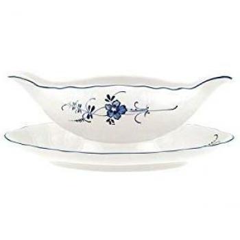 Villeroy & Boch Vieux Luxembourg Salsera, 400 ml, Porcelana Premium, Blanco/Azul