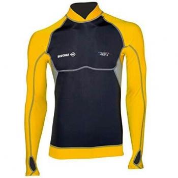 Beuchat Atoll Top, Pecho De Neopreno Y Mangas De Elastan Vestido De Esnórquel, Hombre, Amarillo Buceo, XL