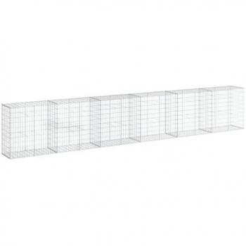 vidaXL Gabion Basket with Cover 600x50x100 cm Galvanised Iron