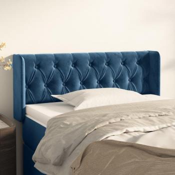 Cabecero de terciopelo azul oscuro 103x16x78/88 cm Vidaxl Azul, cabecero tapizado en terciopelo, dimensiones 103x16x78/88 cm, adecuado para dormitorio, estructura de