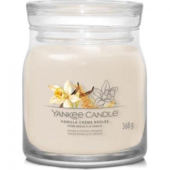 Yankee Candle Vanilla Crème Brûlée Scented Candle 368 g, Medium Jar, Orange/Red/White