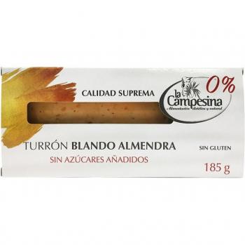 Turrón Blando Sin Gluten ni Azúcar Añadido Almendra La Campesina 200g