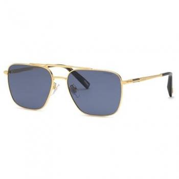 Chopard Polarized Gold Frame Sunglasses with Blue Lenses - Model SCHL24 (400P)
