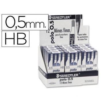 Minas staedtler grafito 0,5 mm hb polo 257 -expositor de 144 estuches