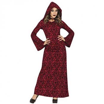Disfraz de Bruja Encapuchada Vinotinto para Mujer - Talla 36-38 S, incluye capa con capucha, diseño místico y hechicero, ideal para Halloween y fiestas