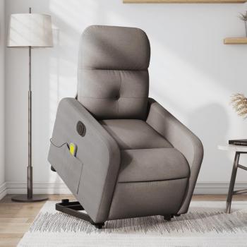 Sillón de masaje eléctrico reclinable elevable tela en color gris claro, gris oscuro y negro - VidaXL