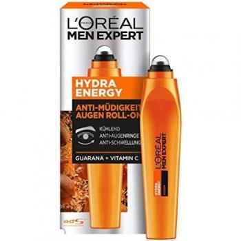 L'Oréal Paris Men Expert Hydra Energetic Roll-On Anti-Fatiga para Ojos con Vitamina C y Koffein, 10 ml