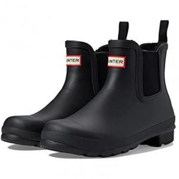 Hunter Women's Original Insulated Black Rubber Chelsea Boots - Size 4