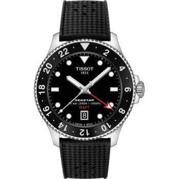 Tissot Seastar 1000 GMT Unisex Diver Watch Black Quartz 40mm 30ATM