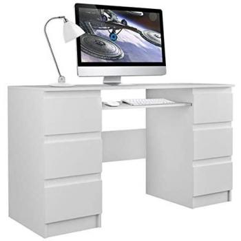 Escritorio Kuba 6 cajones Blanco Brillante