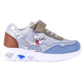 Zapatillas Deportivas con LED Looney Tunes, características: luces LED, diseño de Looney Tunes, talla 31 EU, cierre de velcro para facilitar el uso independiente y comodidad, refuerzo en la puntera, color gris