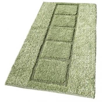 Alfombra de Baño Algodón Shaggy 55x90 cm Verde Suave Absorbente Antideslizante