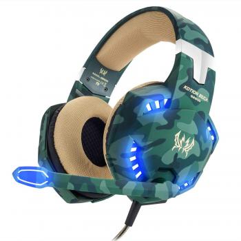 VersionTECH. Auriculares Gaming Cascos PS4 con Microfono de Diadema-Bass OverEar 3.5mm Jack,Luz LED,Volumen Control,Bajo Ruido para Nueva Xbox One/Nintendo Switch/PC/Ordenador Portátil/Móvil