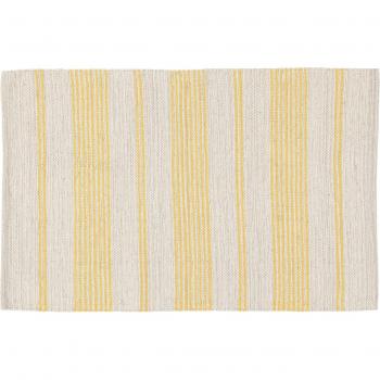Alfombra Kilim Amarilla 200x140 cm Hecha a Mano para Sala y Cocina (Lavable)