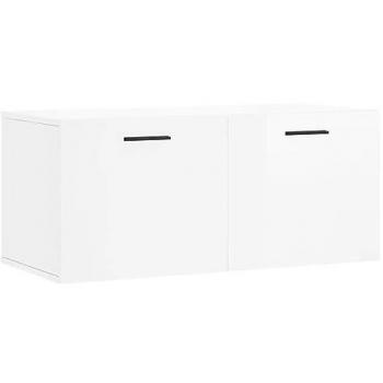 Armario de pared madera ingeniería blanco brillo 80x36,5x35 cm