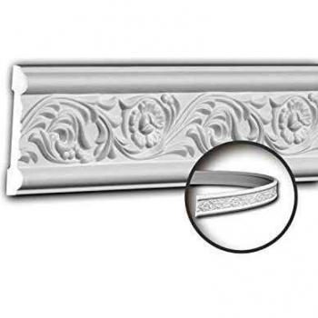 Moldura Decorativa Flexible Estilo Rococó Barroco Blanca 2 m Profhome