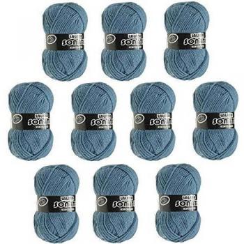 Hilo de Acrilico Ovillo de Lana para Tejer Crochet Ganchillo o Punto Torrijo SONATA 30g, Ovillo de Lana Suave Acrílica para Tejer | 10 Unidades, Color 1575-GRIS AZULADO