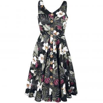 Hell Bunny Tahiti 50's Dress Vestido Negro XXL