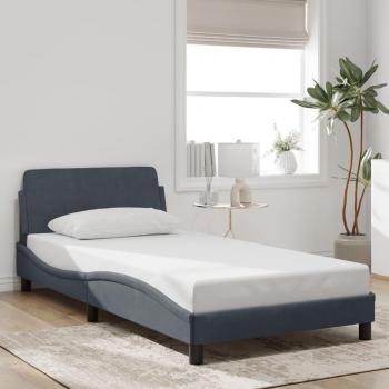 Cama de sol sin colchón terciopelo gris oscuro 100x200 cm