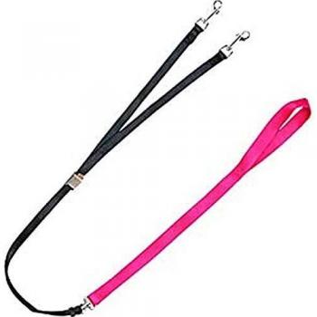 Arppe 4076011509 Correa Adaptable para Dos Perros, Nylon, Rojo y Negro