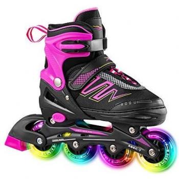 Hiboy Patines en línea Ajustables con Todas Las Ruedas iluminadas, Patines para Exteriores e Interiores, para niños, niñas y Principiantes