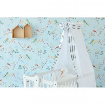 KraftKids - Ciel de lit - Traits gris sur fond blanc