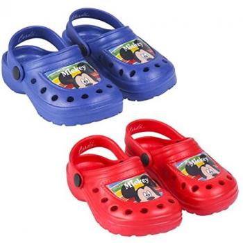 Zuecos de Playa Mickey Mouse Azul 27 EU - Zuecos Niño Estampados con los Personajes de Mickey | Chanclas de Goma con sujección al talón para mayor seguridad - Licencia Oficial Disney
