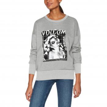 Volcom Walk On By Crew Neck Sudadera, Mujer, Gris