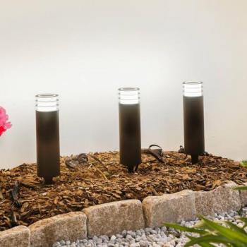 Lindby Baliza LED Inteligente Kaelo, CCT, RGB, Tuya, 3 unidades