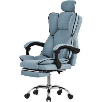 Silla de Oficina Ergonómica Azul Regulable en Altura con Respaldo Alto y Reposapiés hasta 120 kg - ML-Design