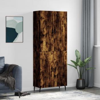 Aparador alto de madera contrachapada en roble ahumado 69,5x34x180 cm