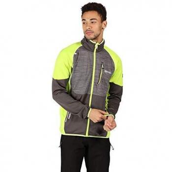 Regatta Yare II-Chaqueta Softshell, Tejido Elástico Extol De Punto Cálido Reforzado Soft Shell, Hombre, Magnet/Electric Lime, XL