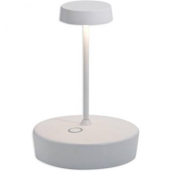 Lámpara de mesa LED Zafferano Swap mini pro blanca recargable IP65 y regulable