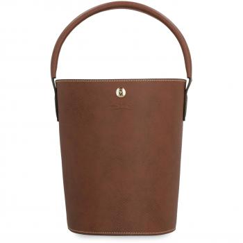 Longchamp Épure Small Brown Leather Bucket Bag