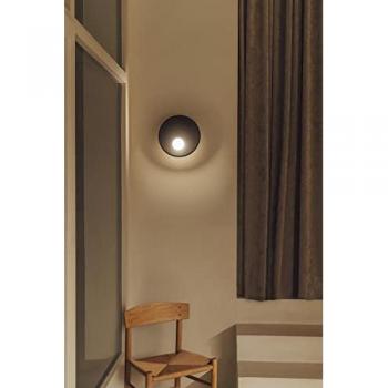 Aplique de Pared Interior LEDS·C4 Trip Ø300mm E14 Aluminio Negro con Difusor de Cristal Opal