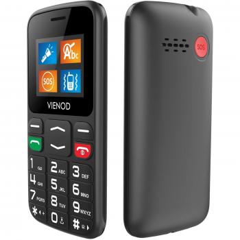 VIENOD V105 gsm Basico Teléfono Móvile para Mayores con Teclas Grandes, Fácil de Usar Móviles para Ancianos, botón SOS - Negro