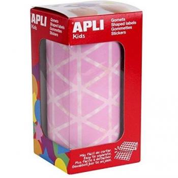 APLI Kids 11494-Rollo gomets triangulares 20 mm rosas