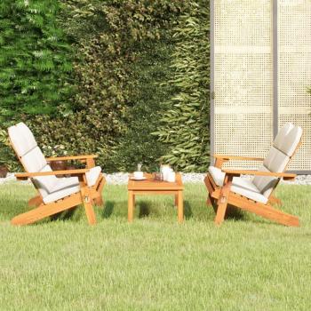 Adirondack 3-Piece Solid Acacia Wood Garden Lounge Set