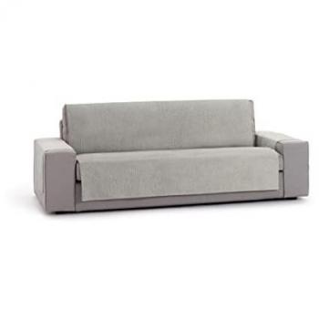 Funda para Sofá Eysa MID Gris claro 100 x 110 x 230 cm, Funda de sofá tres plazas con lazos gris claro 180 - 230 cm, EYSA Fundas de sofá mod/6 universal mid
