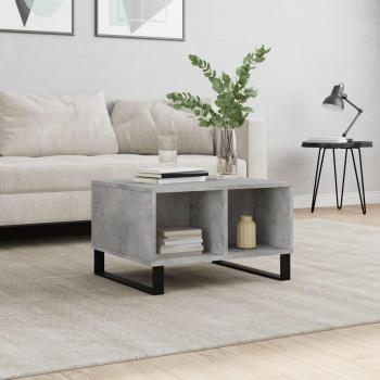 Mesa de centro vidaXL madera contrachapada 60x50x36,5 cm en colores Blanco, Negro y Gris hormigón - Mesita de Salón o Comedor o Auxiliar Mesa de Café